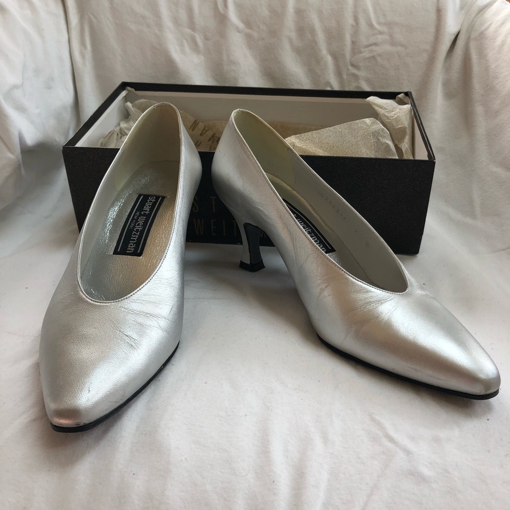 Vintage Stuart Weitzman Silver Pumps